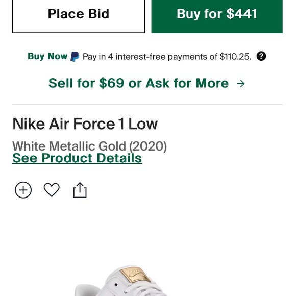 Nike Air Force 1 Gold Metallic Gold - Picture 7 of 11